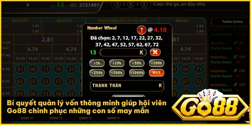 Áp dụng mẹo chơi thông minh giúp bạn làm chủ dòng tiền khi tham gia Number Game Go88