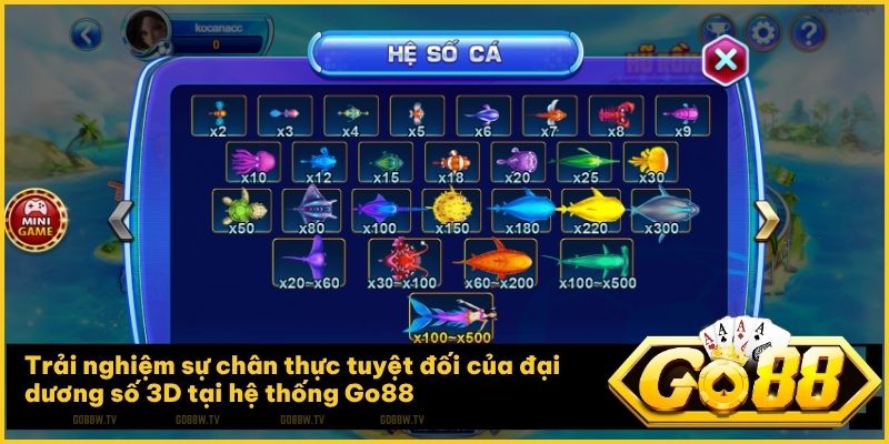 Trải nghiệm không gian đại dương 3D sinh động cùng sảnh Bắn Cá đẳng cấp