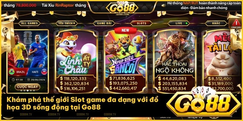Kho trò chơi Go88 Nổ Hũ đa dạng chủ đề mang lại trải nghiệm giải trí không giới hạn